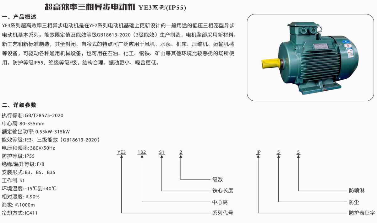 超高效率三相異步電動機  YE3系列 01